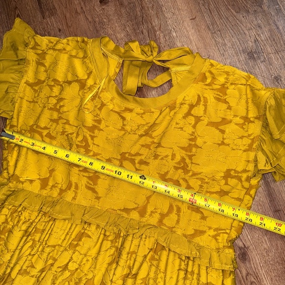 Anthropologie • Playful Floral Ruffle Knit Mini Dress - Picture 3 of 15